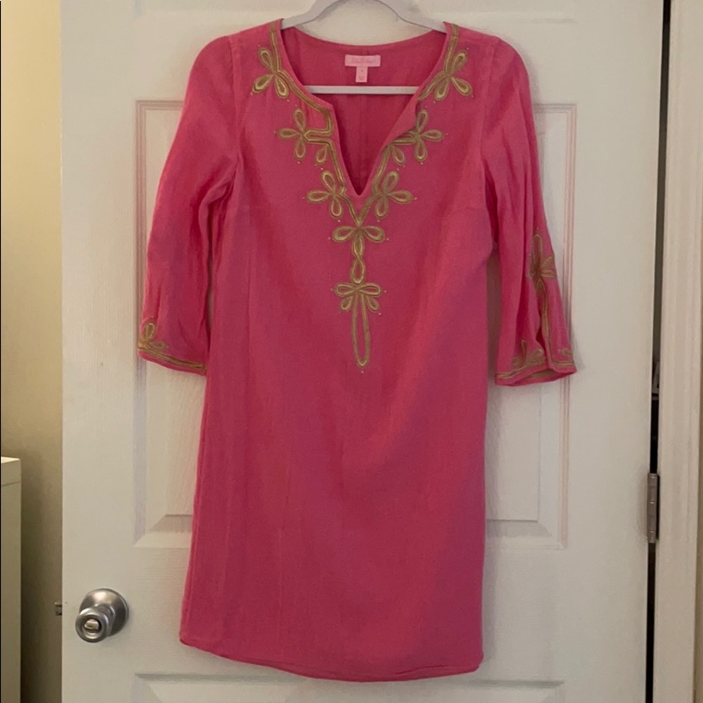 Pink and gold Lilly Pulitzer dress
